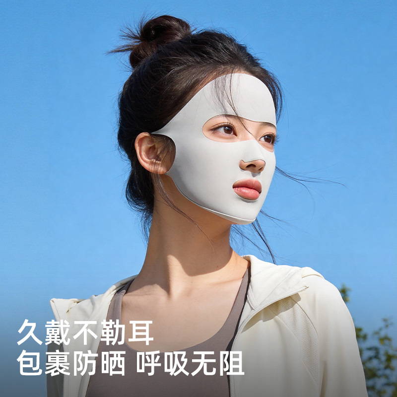 New Sun Protection Face Mask Full Face Women Running Cycling UV Protection Ice Silk Breathable Mouth Nose Exposed Facekini XKZ77