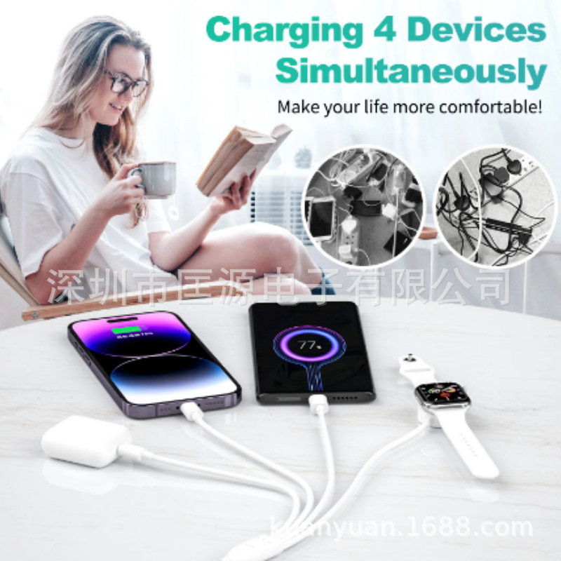 One-to-Three iWatch Charging Base for Apple Watch Wireless Charger Four/Two-in-One S9/8/7/6 All Series