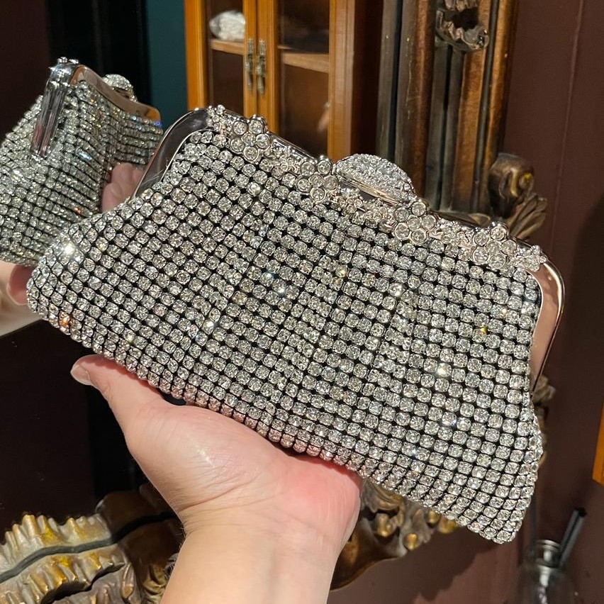 2026 New Luxury Rhinestone Evening Bag Celebrity Clutch Bride Wedding Bag Dress Bag Diamond Banquet Clutch Women