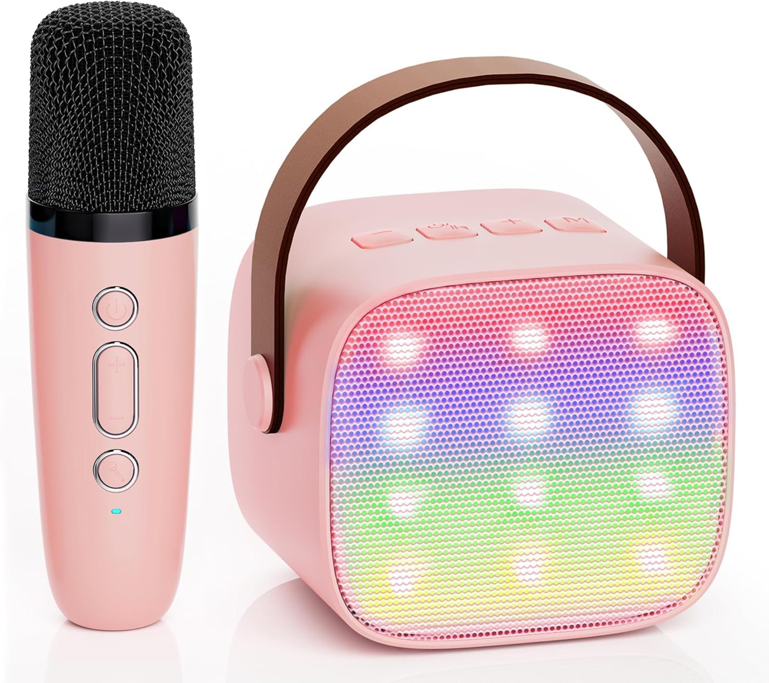 K Song Colorful Audio Microphone LED with Breathing Light Portable Outdoor Home KTV Microphone Set