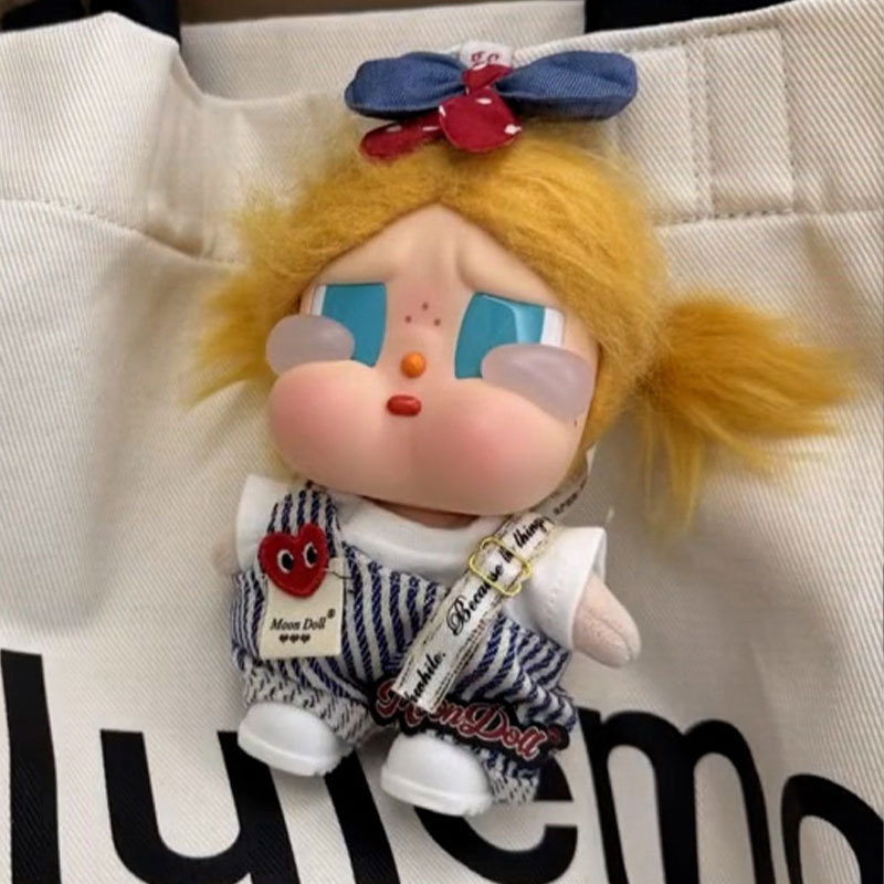 Only doll clothes] Suitable for Crybaby crying doll clothes Gulu Gulu clothing 15cm seaside vacation overalls