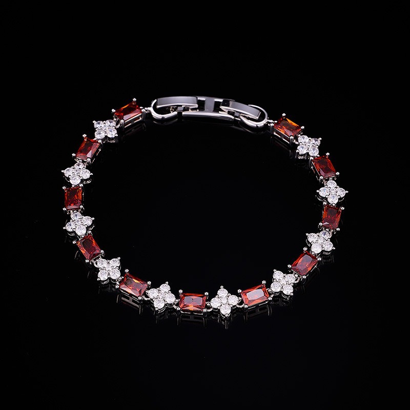 Candy Dopamine Zircon Inlaid Geometric Drop Delicate Bracelet Niche Jewelry for Women