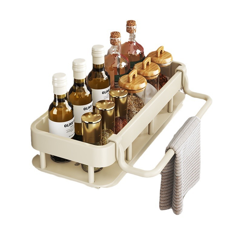 Dishcloth rack kitchen storage rack no-drilling storage rack wall-mounted seasoning rack household drain basket sink