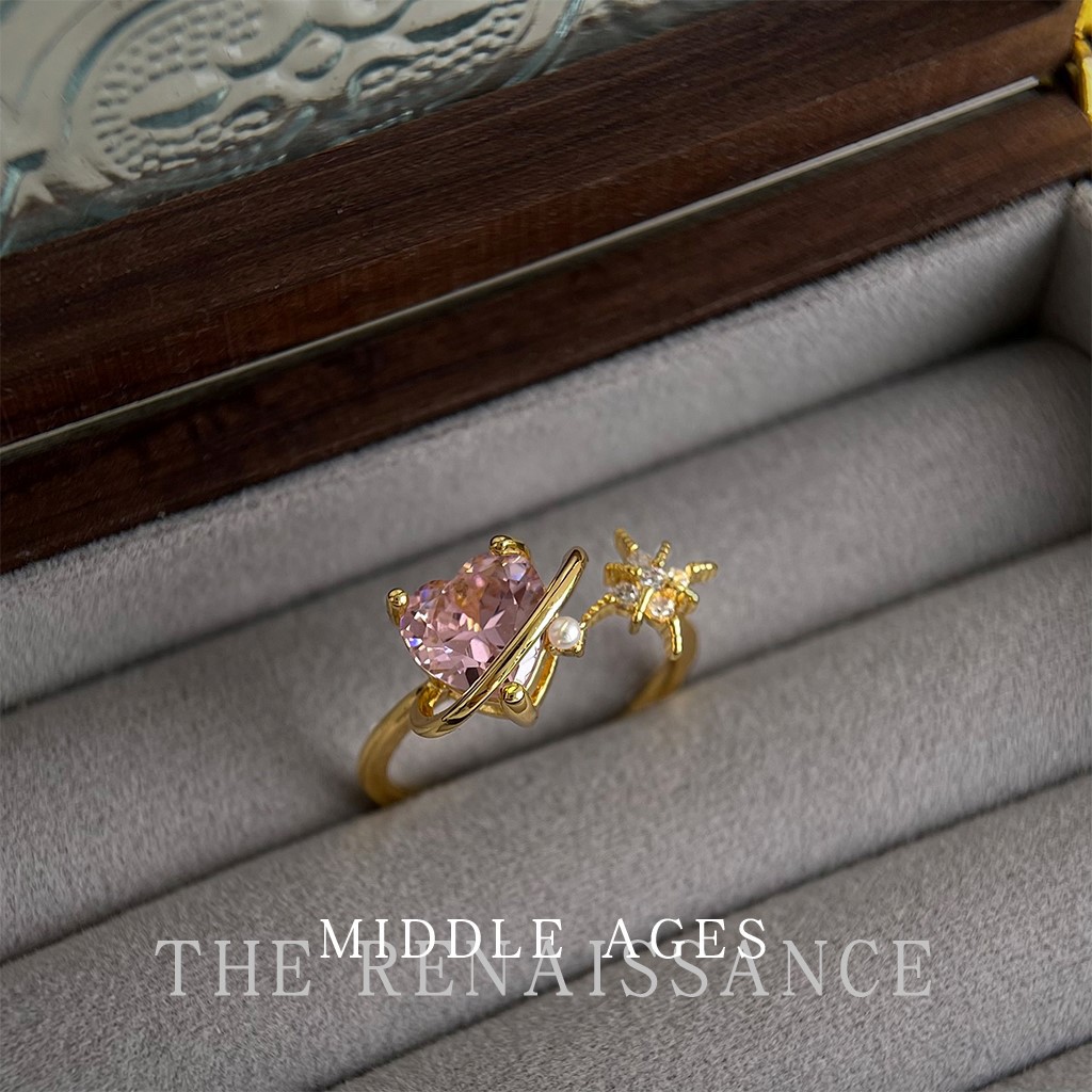 Vintage Sparkling Zircon Gold Open Ring Collection Wind Hand Jewelry