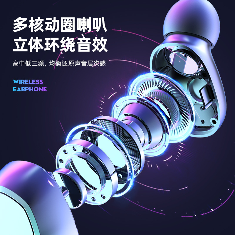 M9 Bluetooth Earphone True Wireless Ultra Long Battery Life Large Capacity In-Ear Sports Machine High Sound Quality