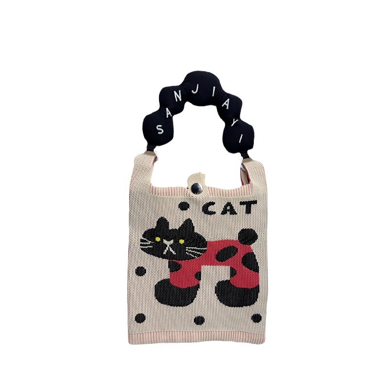 New Phone Bag, Cute Handheld Bag, Mini Knitted Small Tote, Shoulder Bag, Crossbody Handbag