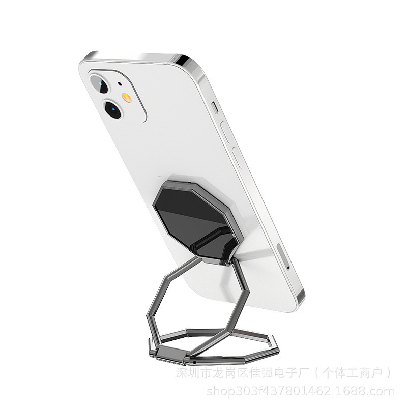 Phone Folding Multi-rhombus Bagua Ring Metal Finger Ring Buckle Magnetic Car Mount Live Streaming Tablet Stand Bracket