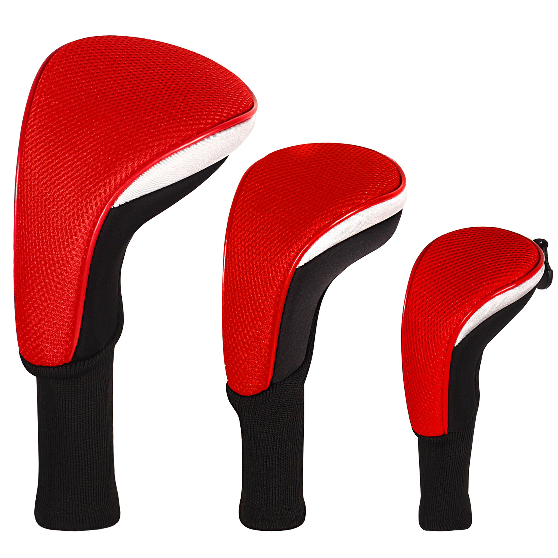 3-piece golf wood head cover, 1-3-5 waterproof polyester head cover, fairway wood protective cover