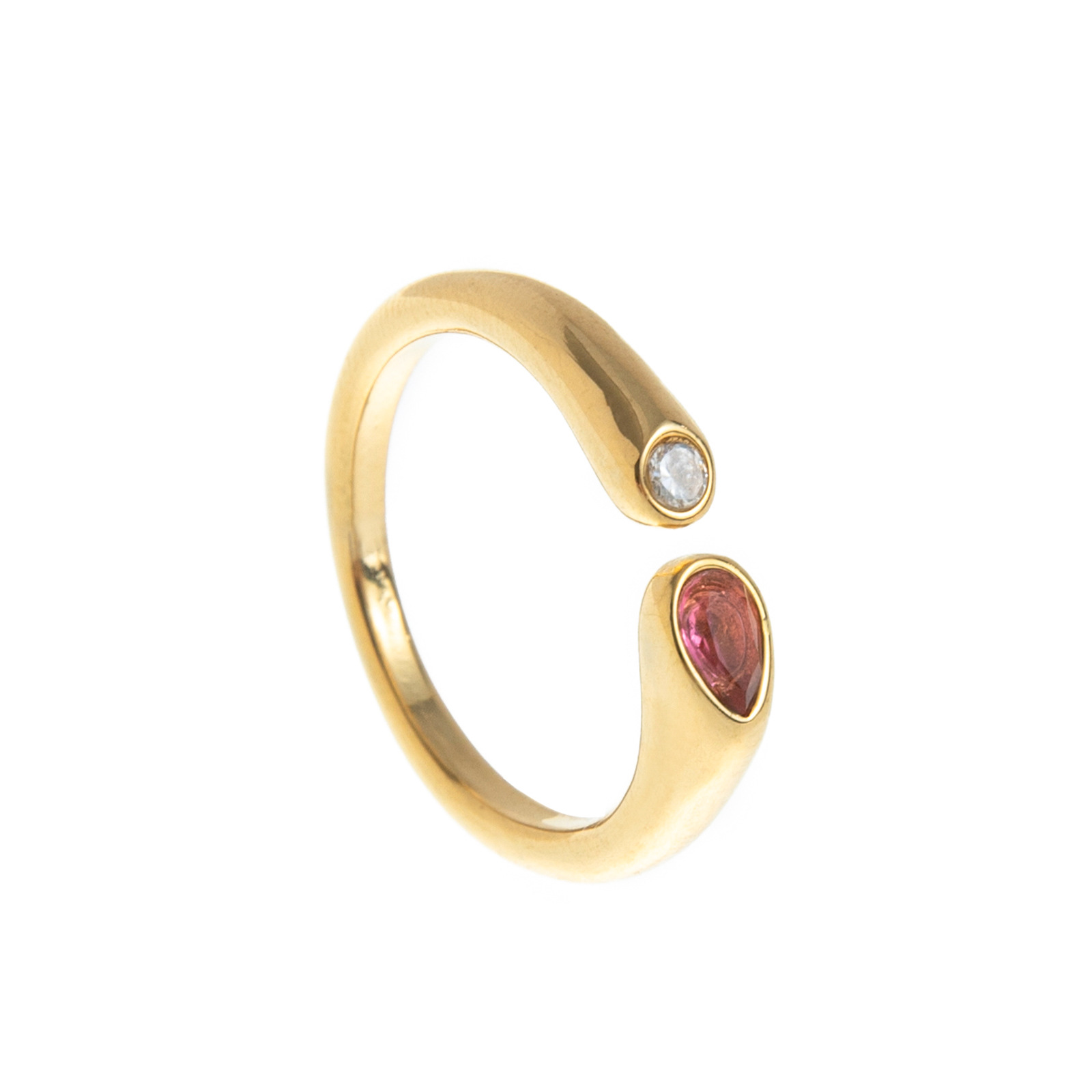 Stainless steel December birthstone ring 12-month birthstone ring vacuum electroplated 18k real gold
