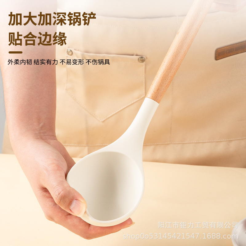 Silicone Kitchen Utensils Food Grade Silicone Spatula Soup Spoon Cooking Spatula Non-Stick Pan Kitchen Home Kitchen Utensils Complete