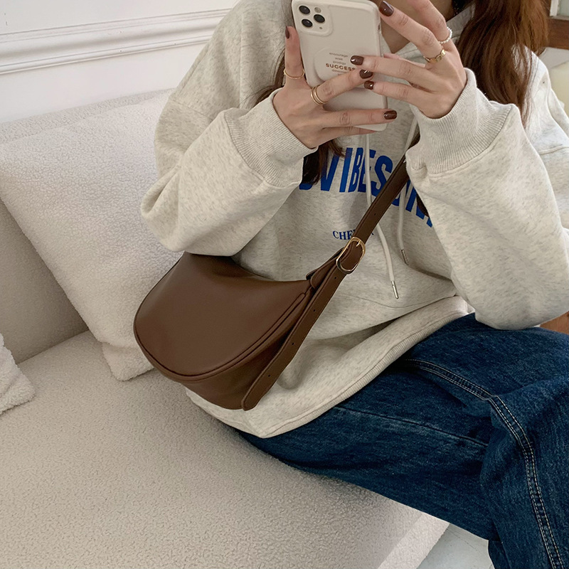 Small Trendy Bag Women's Bag 2026 New Casual Black Single Shoulder Crossbody Dumpling Bag