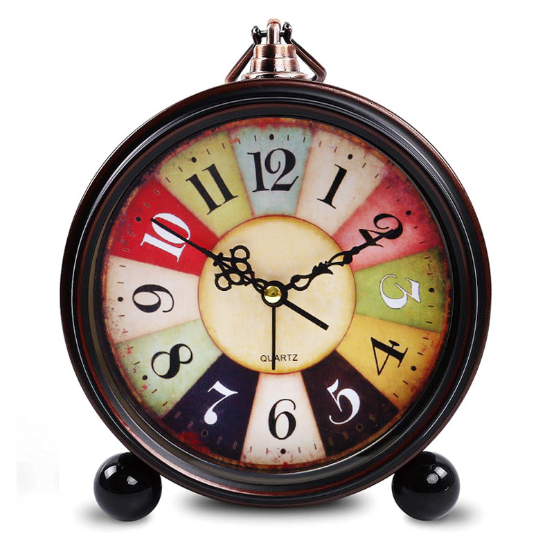 5.5-inch Metal Silent Alarm Clock European Style Student Silent Desk Clock