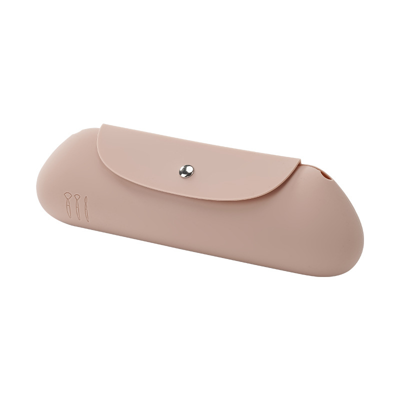 Silicone makeup storage bag dustproof makeup brush storage tool bag travel portable cosmetic handbag