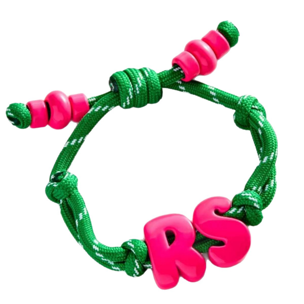 New Dopamine Woven Rope Bracelet Seven-Color Large Hole Smooth Letter Beads Women's Jewelry
