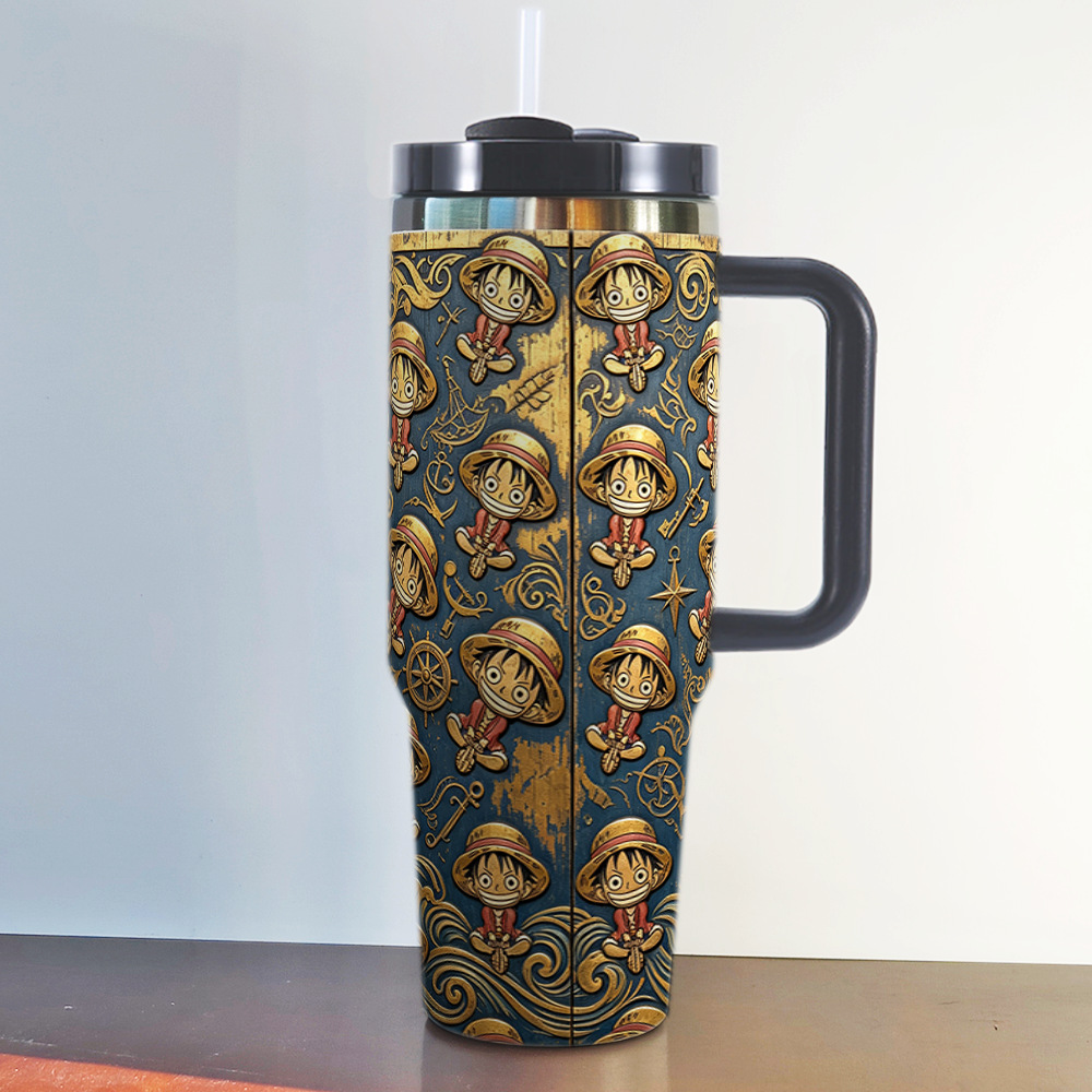 40oz stanley ice霸 cup ONEPIECE Luffy embossed printed One Piece car cup