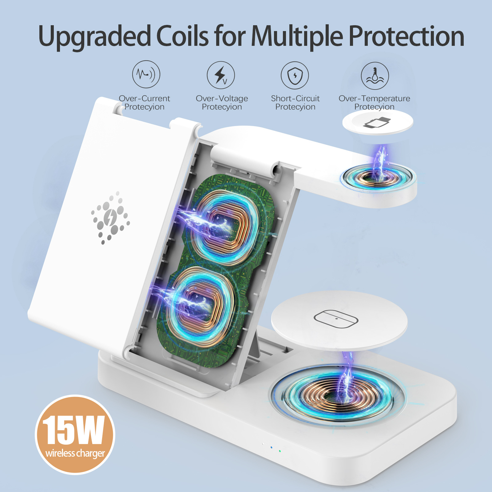 Selected New Product for Samsung Watch Phone Earphone Foldable 3-in-1 Charger Charging Foldable Multifunctional