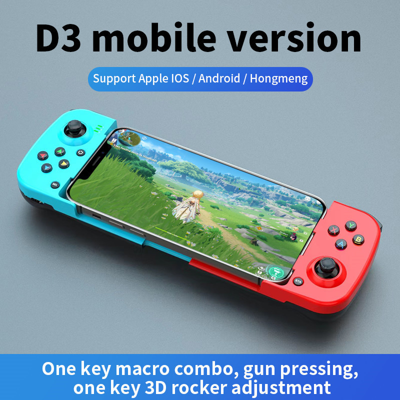 D3 Wireless Mobile Game Controller Bluetooth 5.0 Android iOS Direct Connect MFI Mobile Game Controller Stretch Game Controller