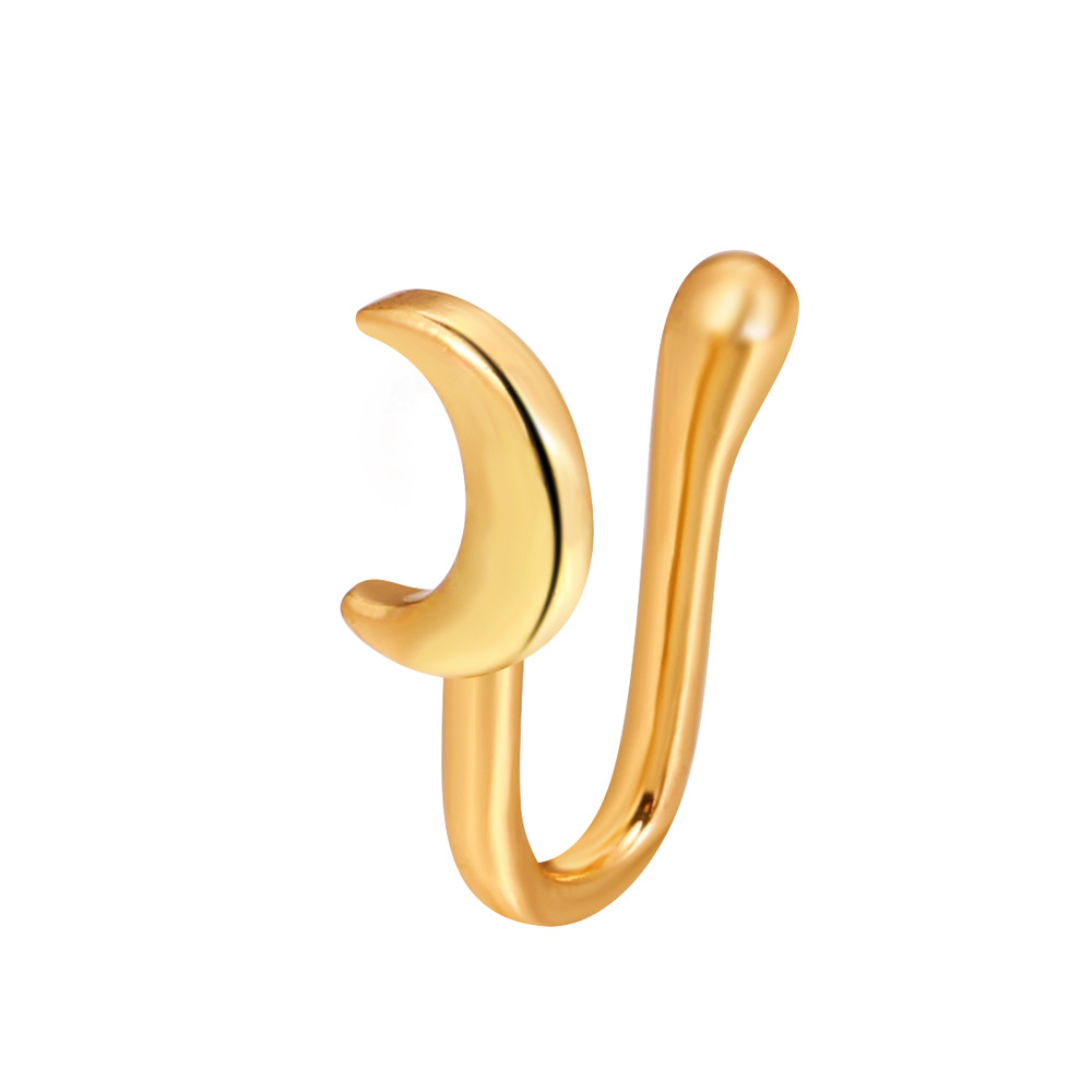 Non-Piercing Nose Clip Copper Set Zircon U-Shaped Star Love Crown Nose Ring No Piercing Nose Ornament Piercing Decor