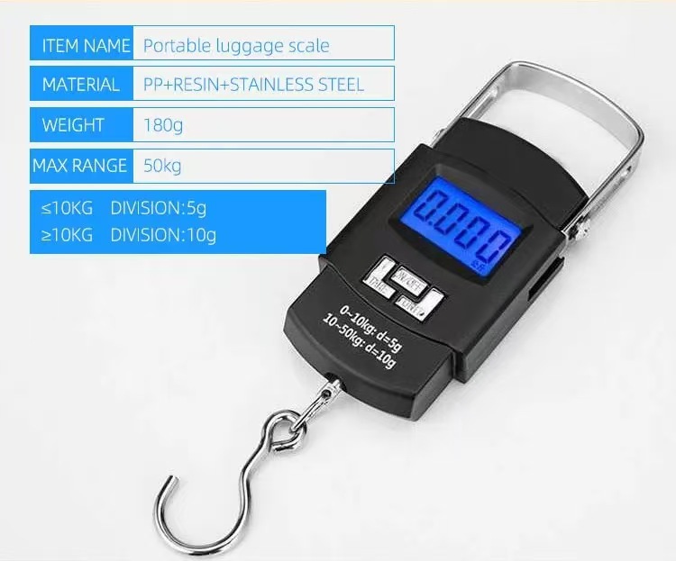 electronic scale gram scale portable hand scale A08 weighing non-commercial food spring scale household luggage scale