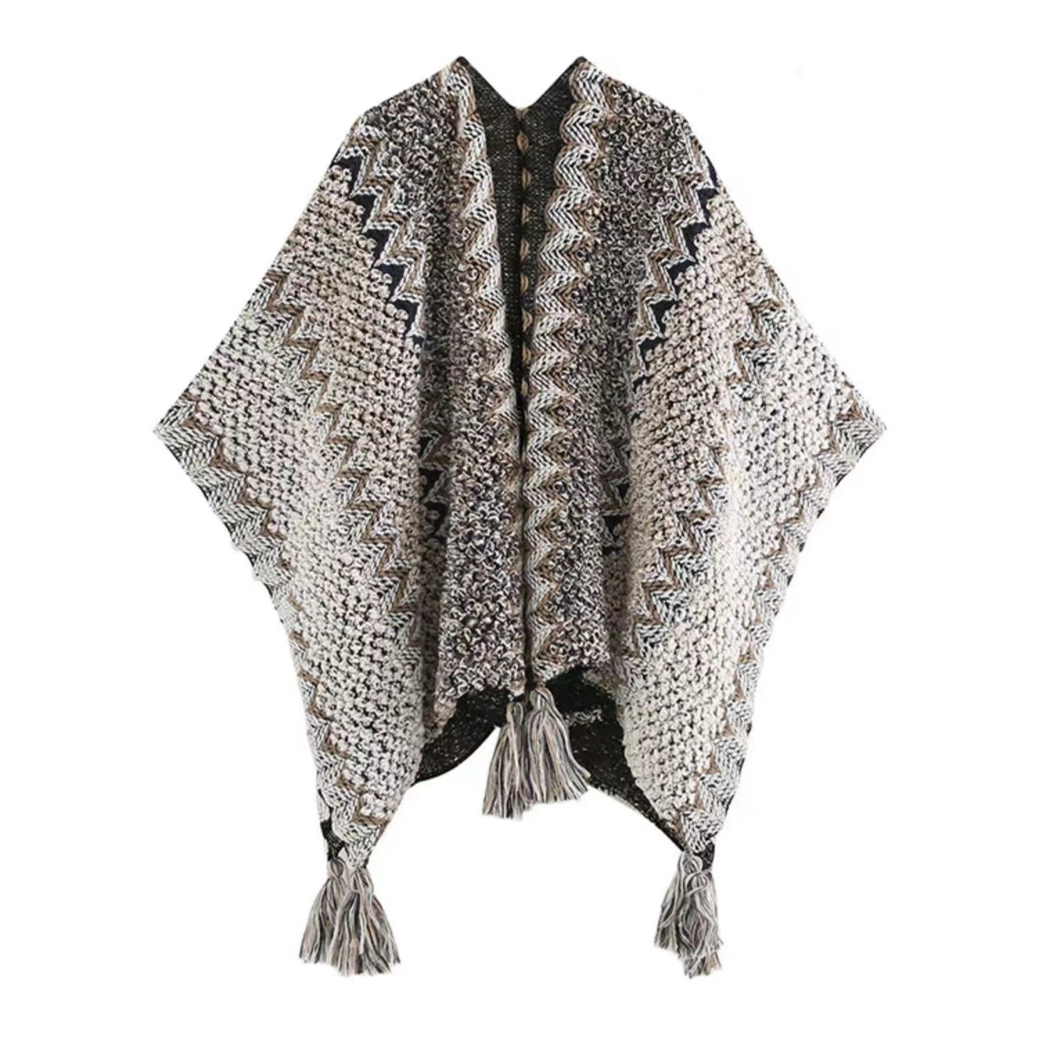 Deer velvet shawl ethnic style travel cape shawl women new Yunnan Lijiang knitted cape warm