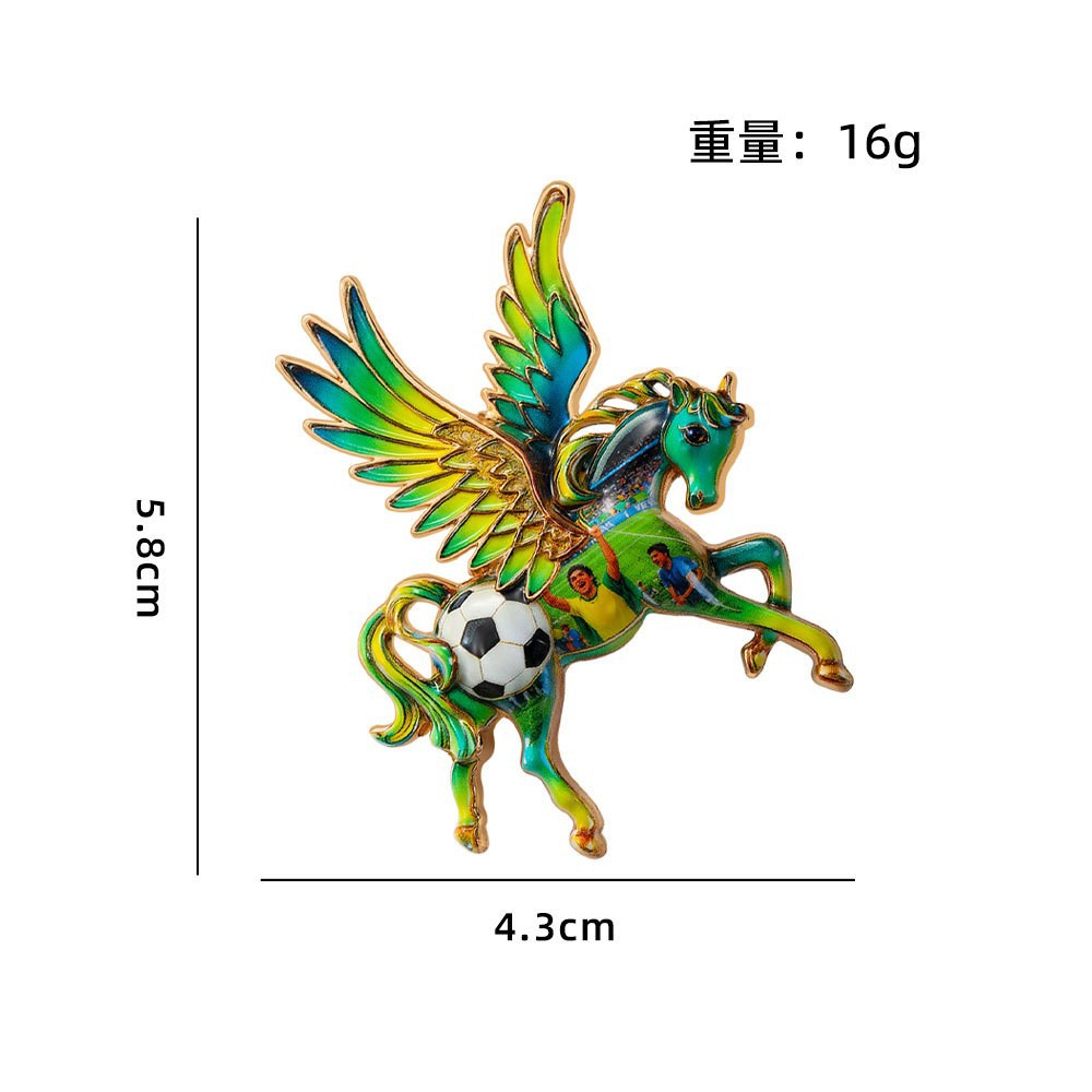 Mythical Pegasus Brooch Horse Year Corsage Imitation Enamel Animal Sky Horse Men's Pin