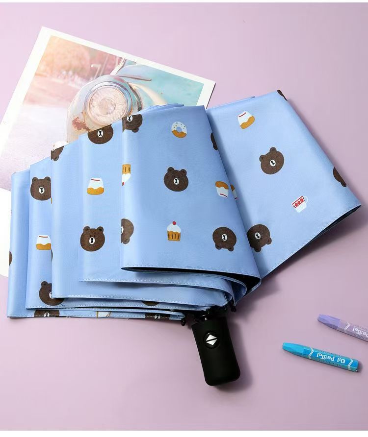 Custom Bear Automatic Sunscreen Umbrella Conference Gift Umbrella Logo Printing Corporate Procurement