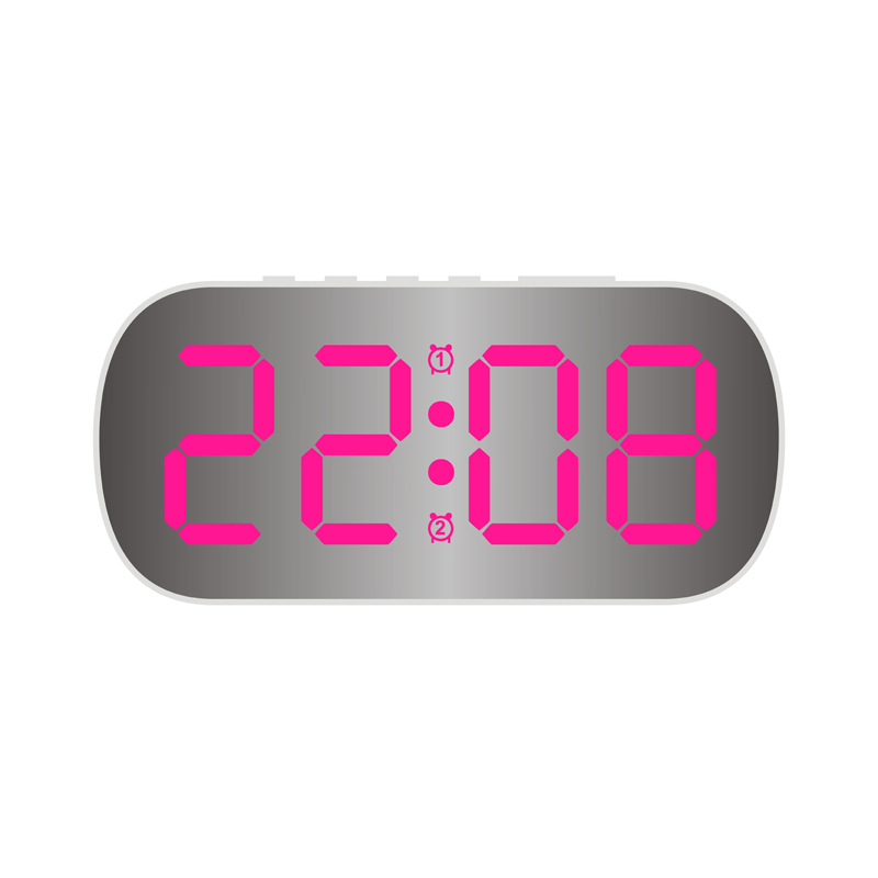 Simple LED Digital Electronic Clock Digital Desktop Small Alarm Clock Student Children Mirror Alarm Clock 6637