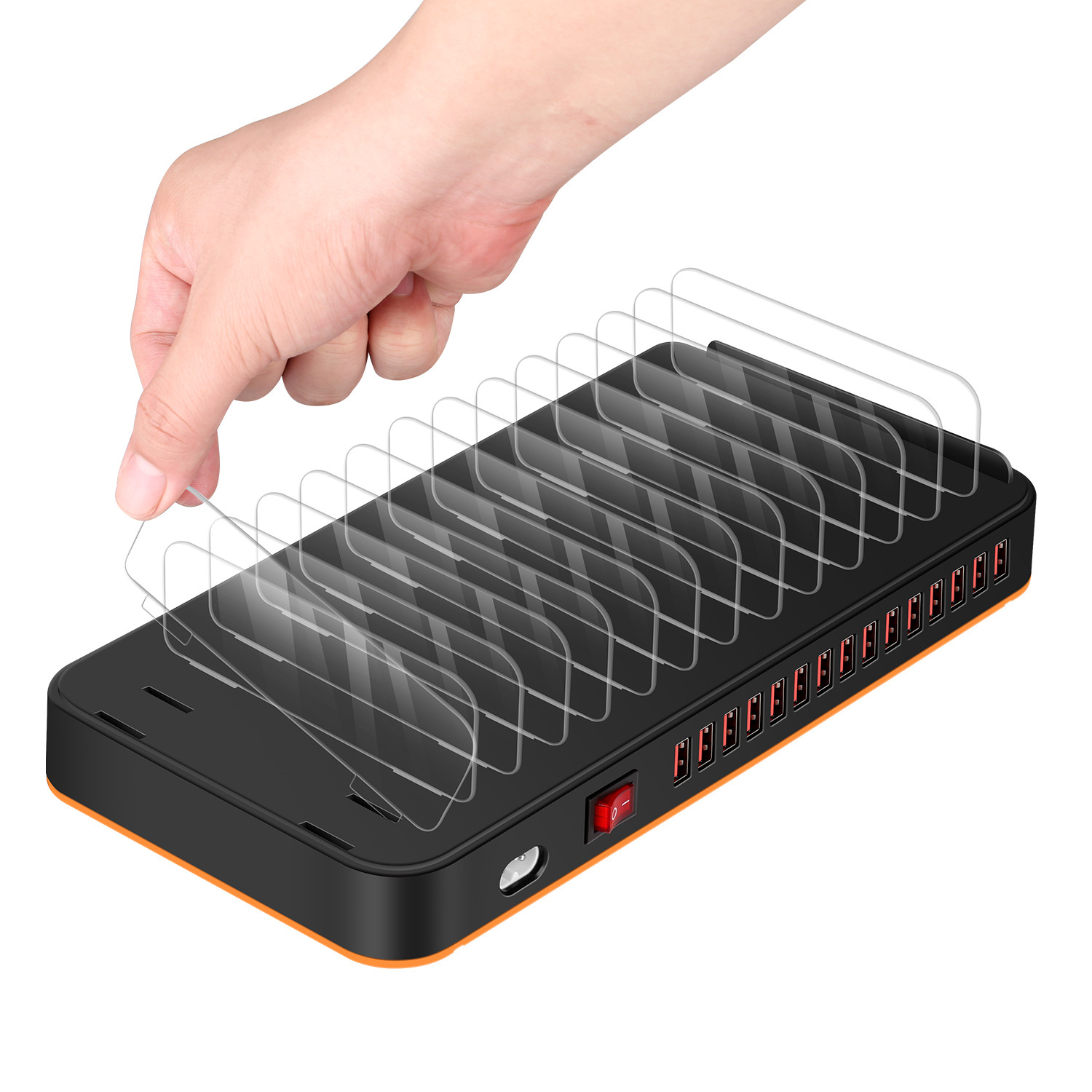 Custom 15-Port USB Phone Tablet Charging Stand 100W/180W High Power Strip Multi-Port USB Charger