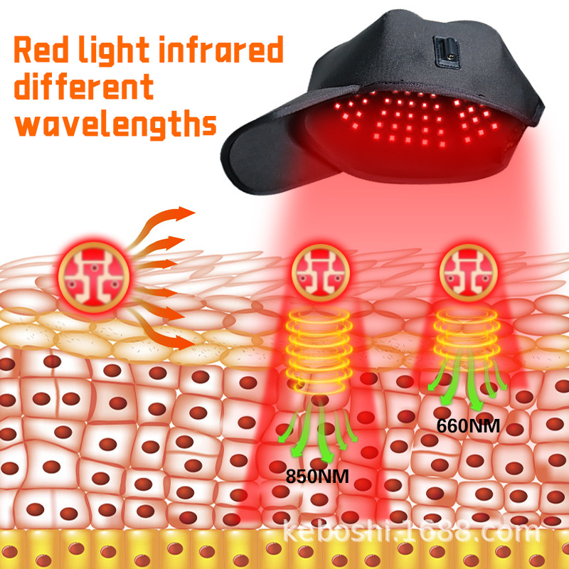 LED Red Light Therapy Hat Oil Control Hair Care 180 Lamp Beads Dual Wavelength Hexagonal Hat Hair Care Scalp Care