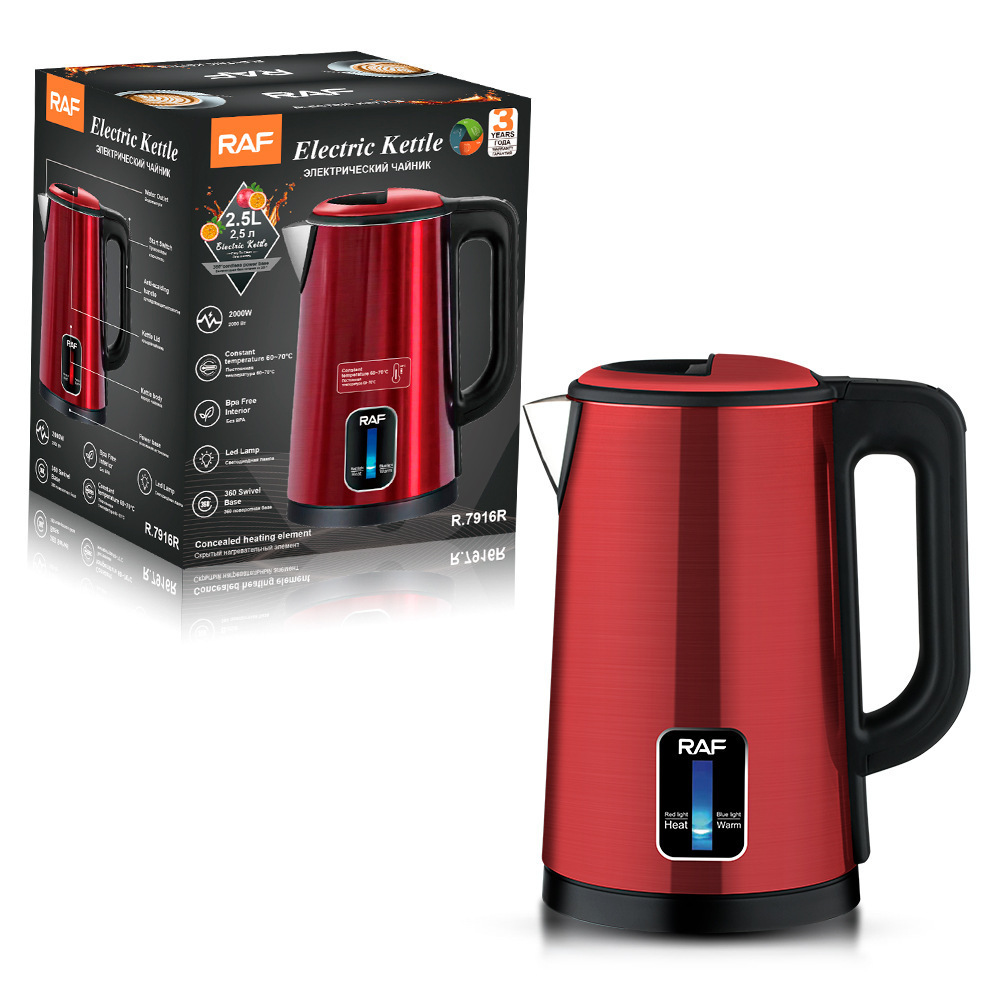 Electric Kettle Stainless Steel Tea Maker Food Grade Electric Kettle Auto Shut-off Water Boiler 2.0L