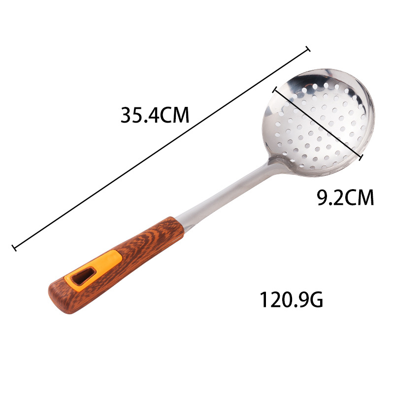 Stainless steel spatula, soup spoon, imitation wooden handle, household items, kitchenware set, kitchen tools, daily necessities