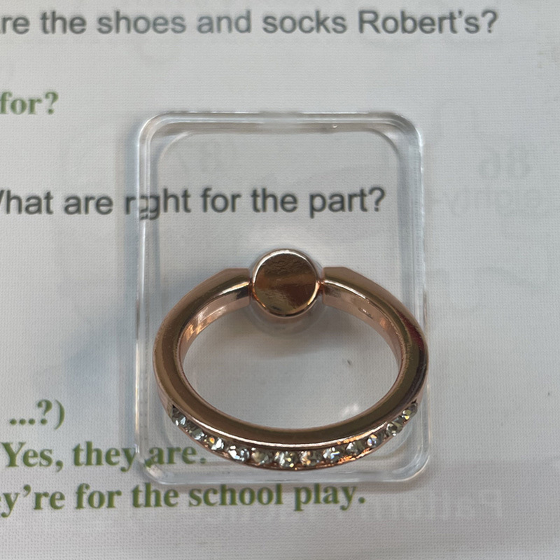 Rhinestone Transparent Ring Stand Rose Gold Ring Diamond Phone Stand Thirteen Crystal Rhinestone Ring Stand
