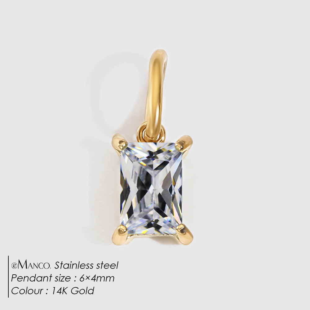 eManco Zircon DIY Necklace Pendant Women's Sense Zircon Pendant