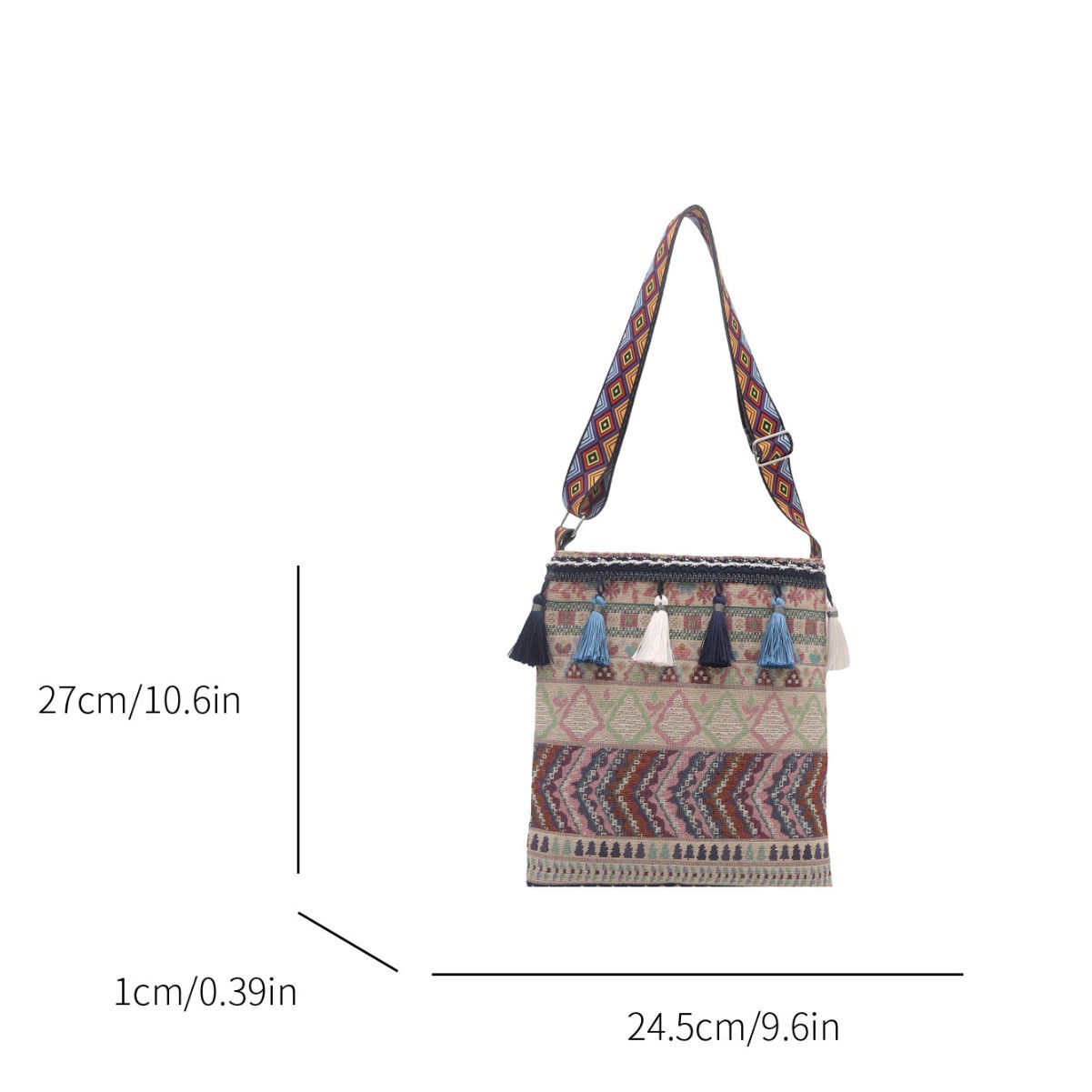 Ethnic Style Fringe Crossbody Bag Women 2026 New Bohemian Style Single Shoulder Handbag