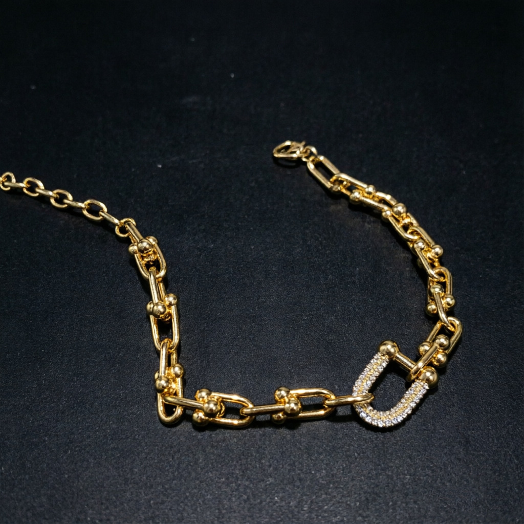 U-shaped zircon bracelet women chain design niche style bracelet