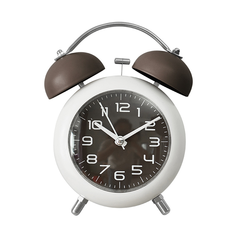 Large Alarm Clock Wake-up Student Children Mechanical Metal Bell Silent Night Light Bedroom Desktop Clock F18