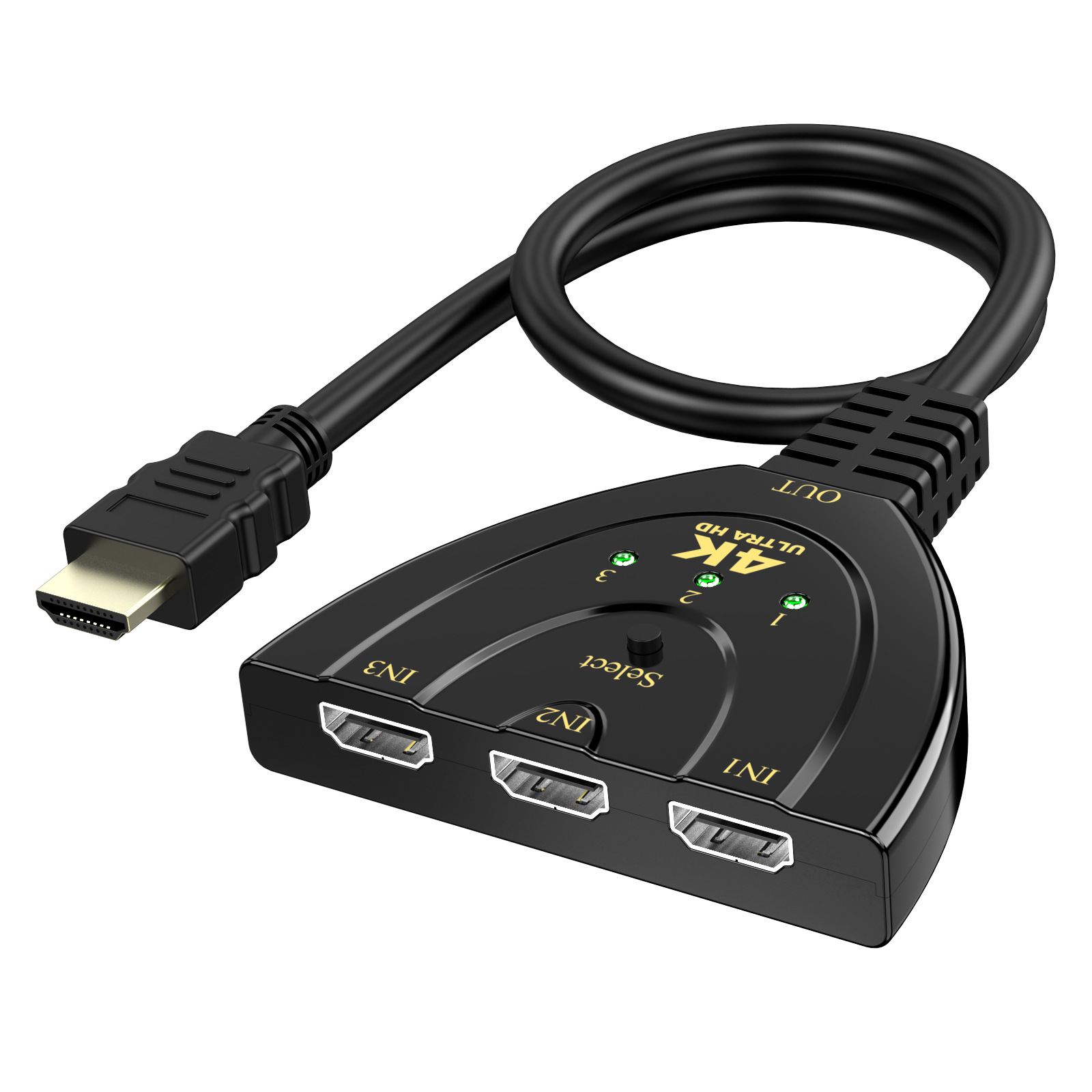 HDMI Switch Three-In-One-Out Splitter 4K HD HDMI 3-In-1-Out Set-Top Box to Monitor