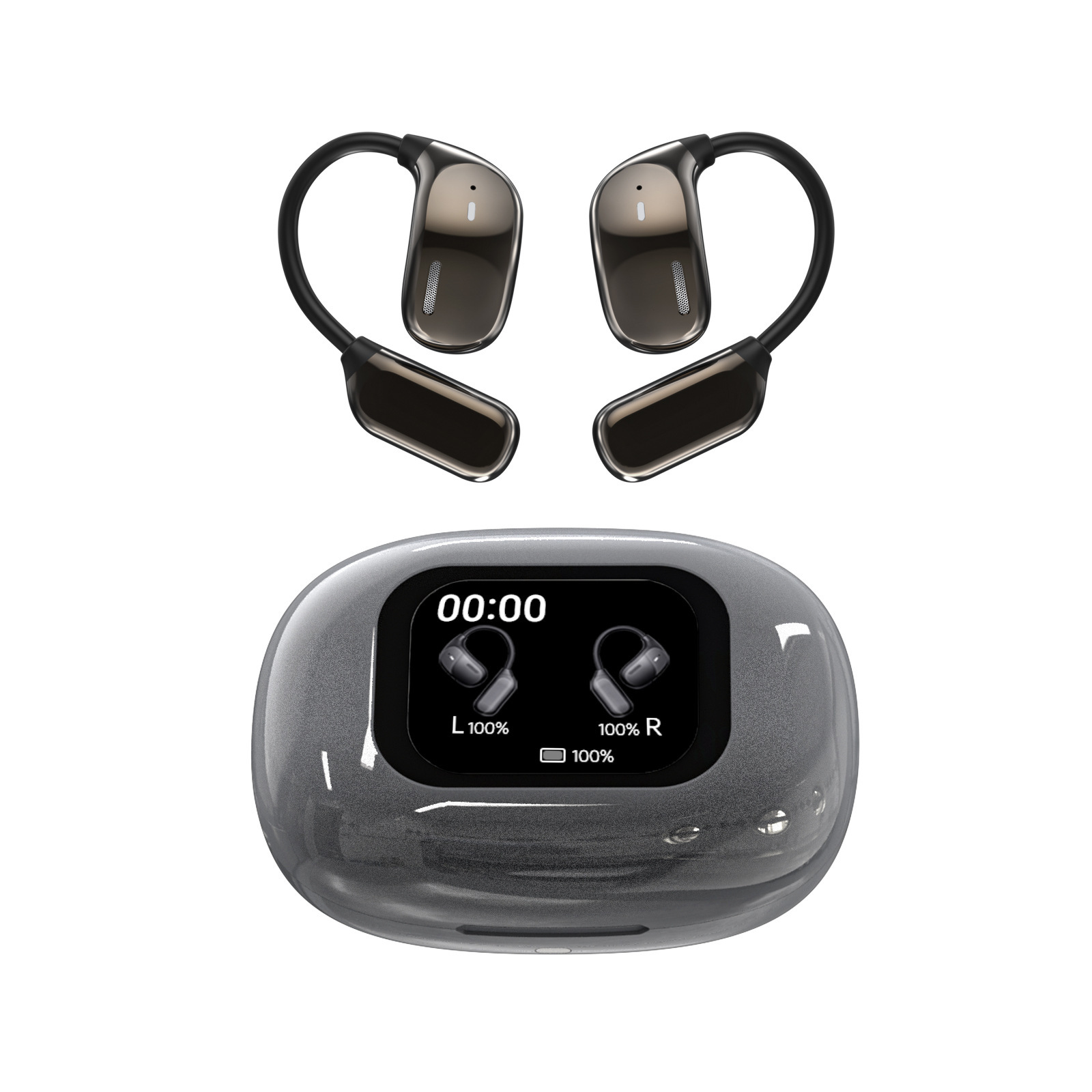 New JM16 Open OWS Bluetooth Earphones Large Screen LED Touch Translation Bluetooth Earphones Ultra-Long Battery Life