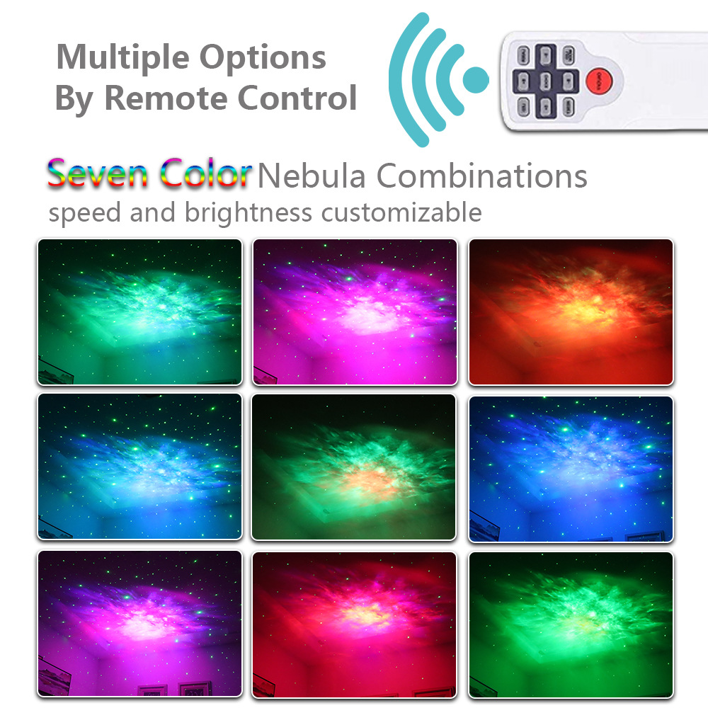 Starry Sky Projection Lamp 7-Color Night Light LED Laser Nebula Light Bedroom LED Projection Light Star Projector