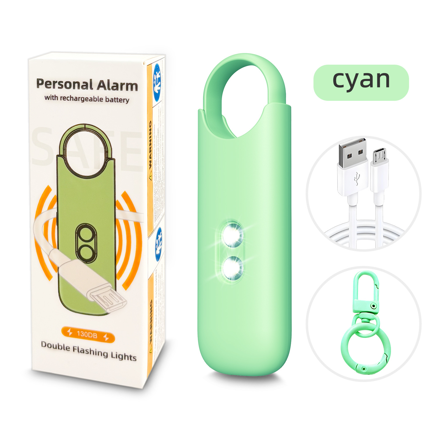 Charging Alarm Outdoor Portable Women Self-defense Dual Strobe Light Sound and Light Anti-wolf Self-defense Portable for Women