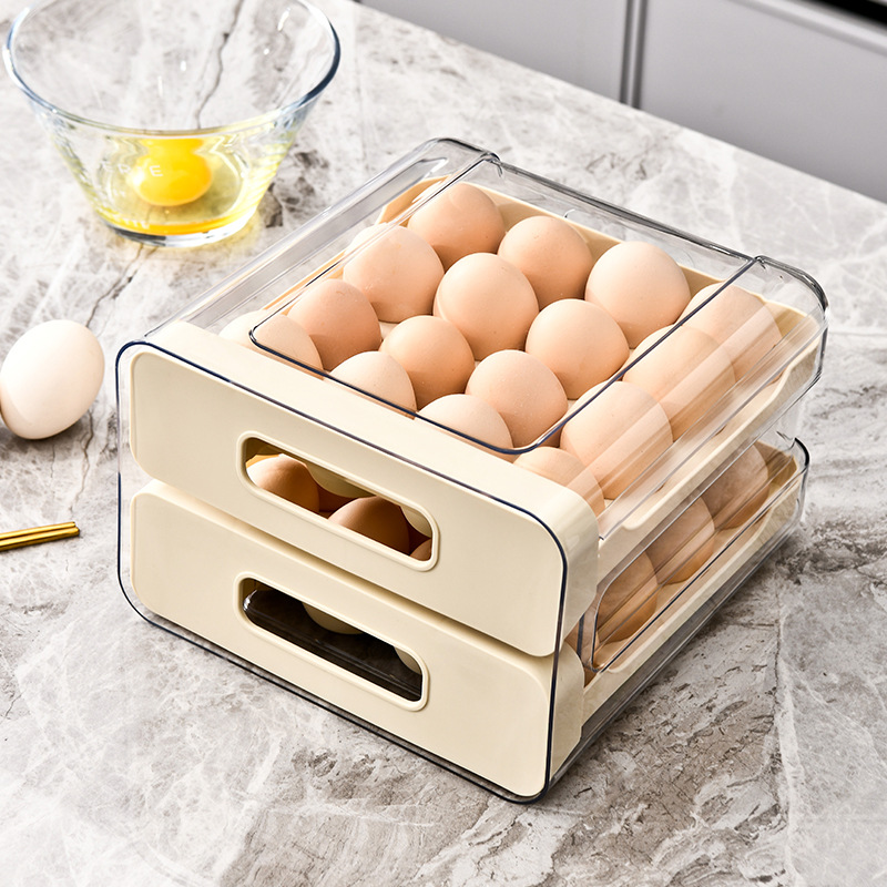 Egg Storage Box Refrigerator-Specific Drawer Type for Eggs Kitchen Fresh-Keeping Box Food-Grade Organizer