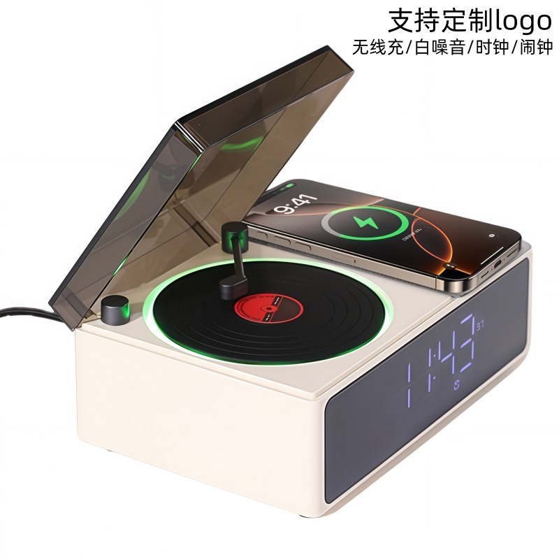Bluetooth speaker wireless alarm clock desktop decoration gift wireless charging Bluetooth speaker