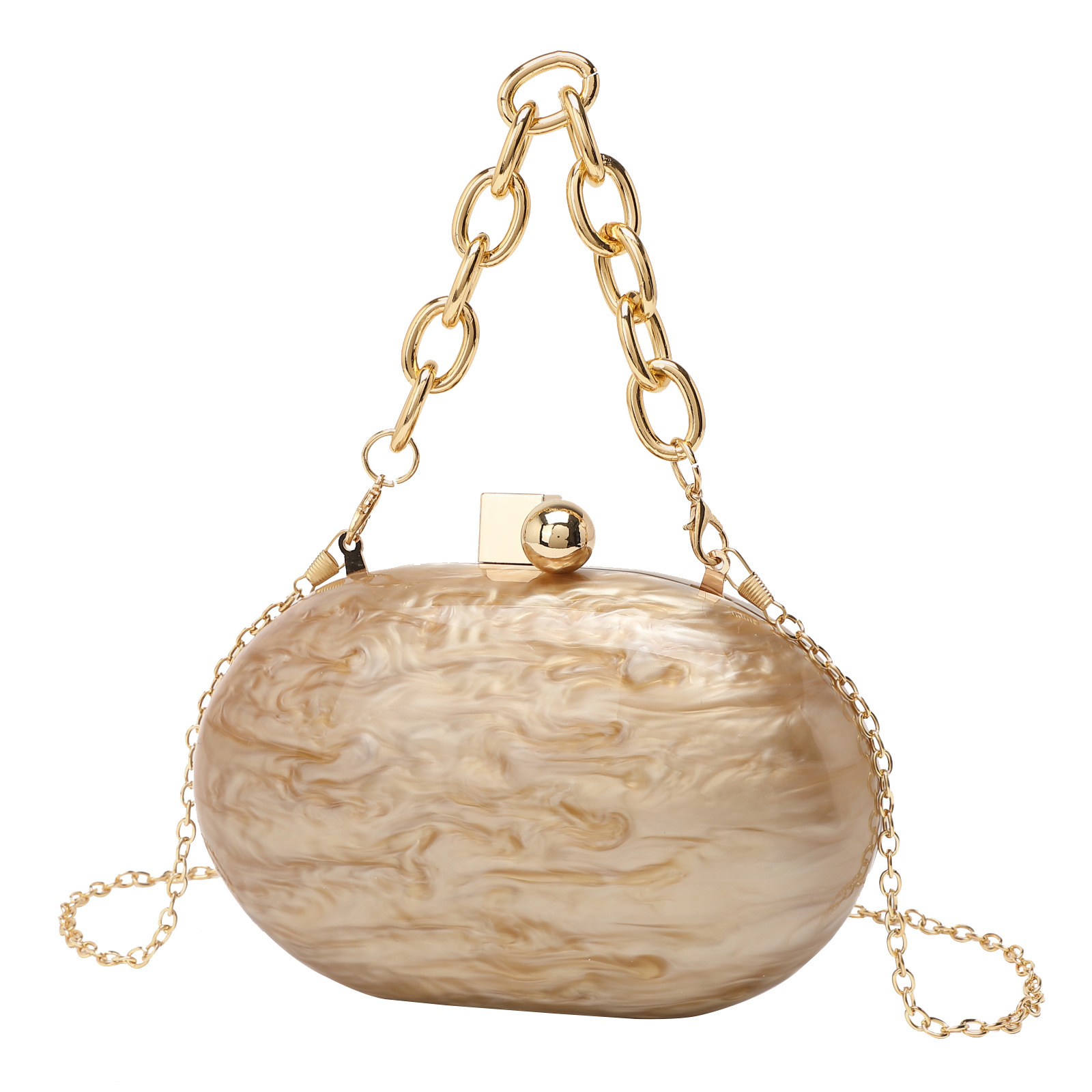 2024 New Oval Acrylic Evening Bag Wind Chain Crossbody Shoulder Clutch Handbag