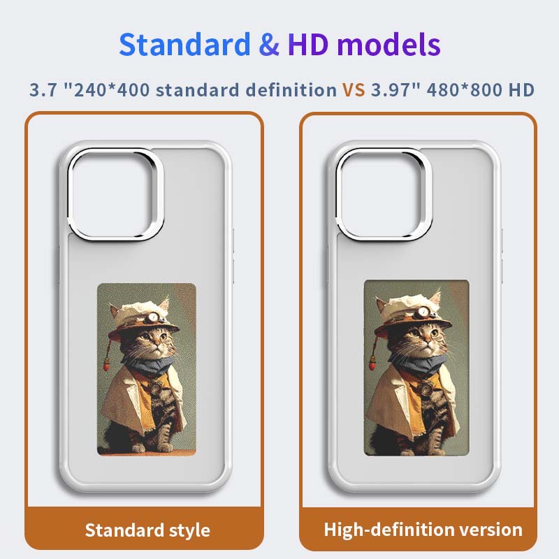 NFC High-Definition 4 Inch for iPhone 13-17 Series High-Definition E-Ink Protective Case Screen Projection Four Colors Phone Case