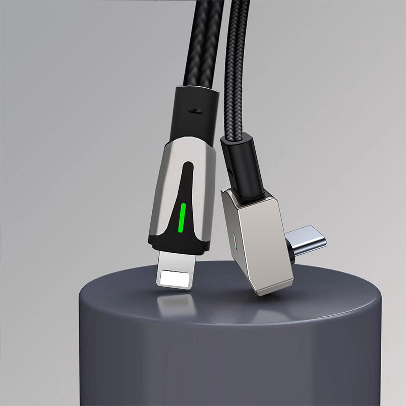 Vehicle curved fast charging data cable for Tesla Mercedes TYPE-C charging port PD charging cable zinc alloy