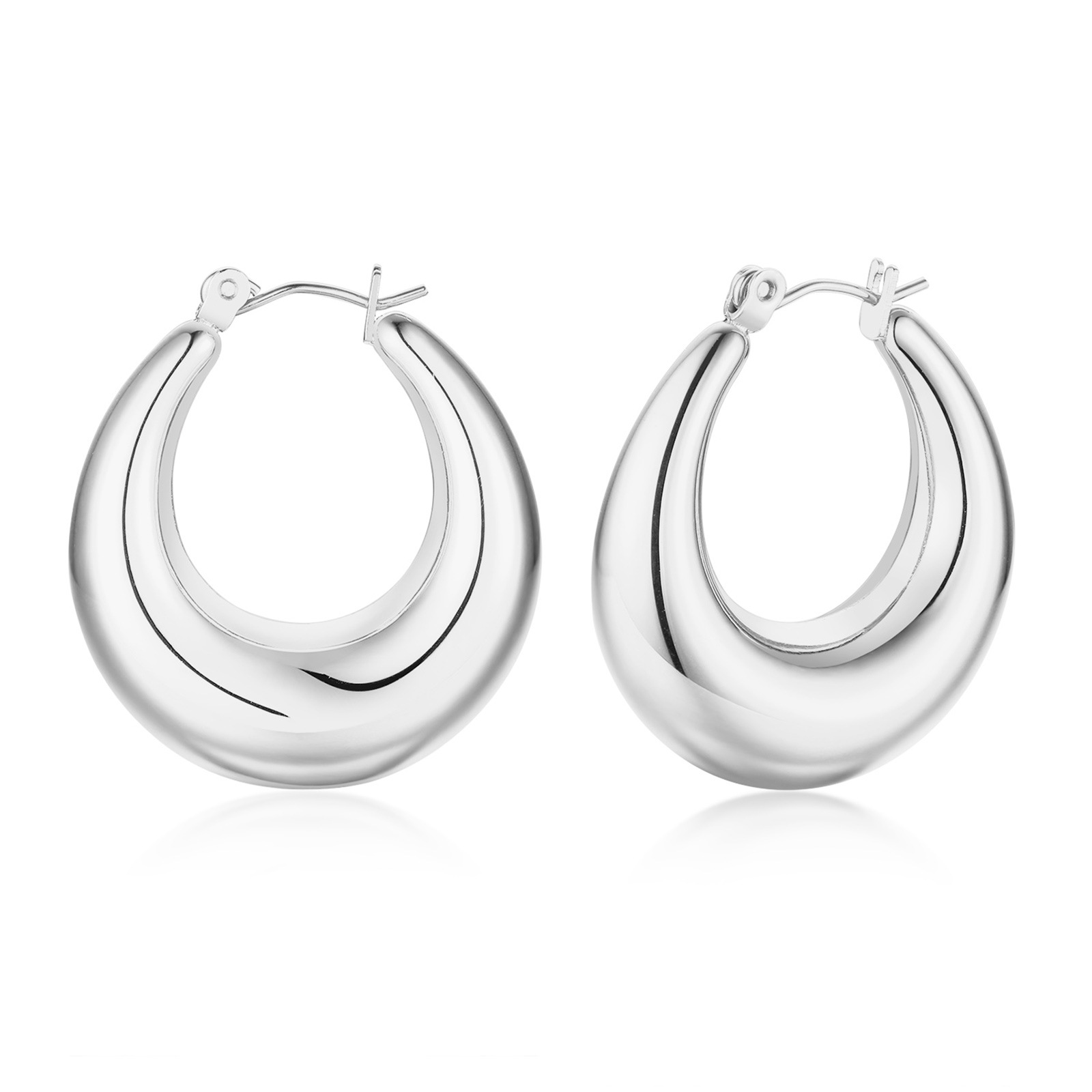 Stainless steel hollow earrings women geometric titanium steel ear hoops