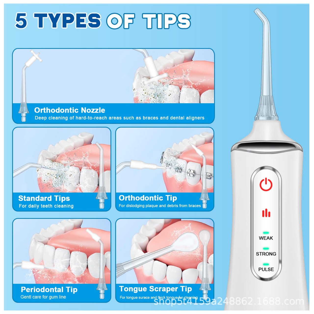 Electric toothbrush water flosser teeth cleaning machine teeth cleaning device residual between teeth dental floss oral teeth whitening device