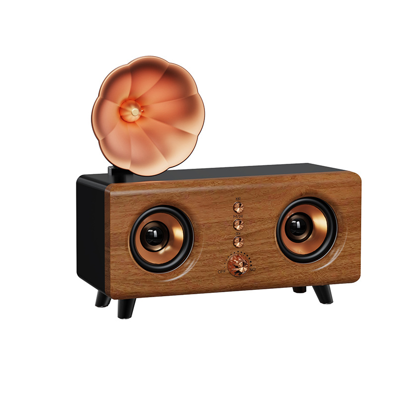 New B161 Wood Grain Bluetooth Speaker Dual Speaker Bass Plug-in Card Computer Desktop Audio Gift