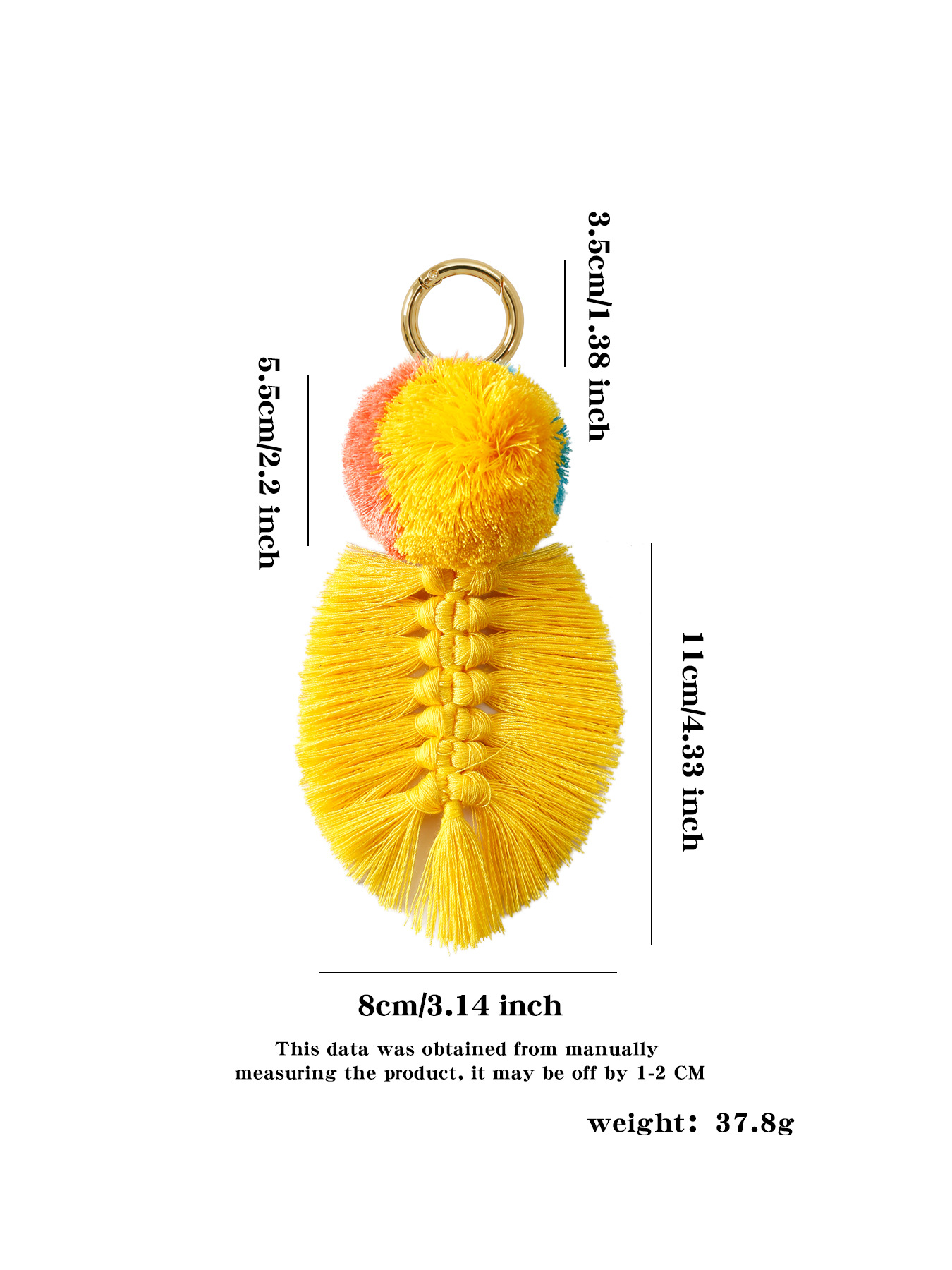 Bohemian Style Bag Pendant Ethnic Leaf Tassel Small Pendant Keychain Plush Pendant