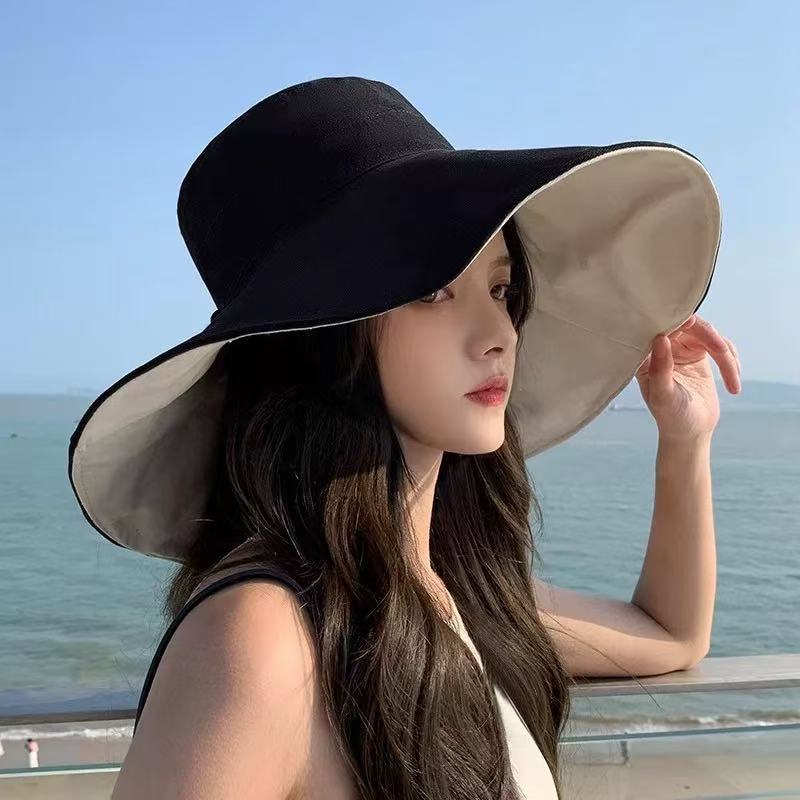 女士15cm大帽檐-黑色